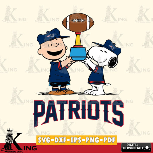 New England Patriots Peanuts Football Trophy Cricut file , Cut file  , Digital Download , PDF File , Instant Download