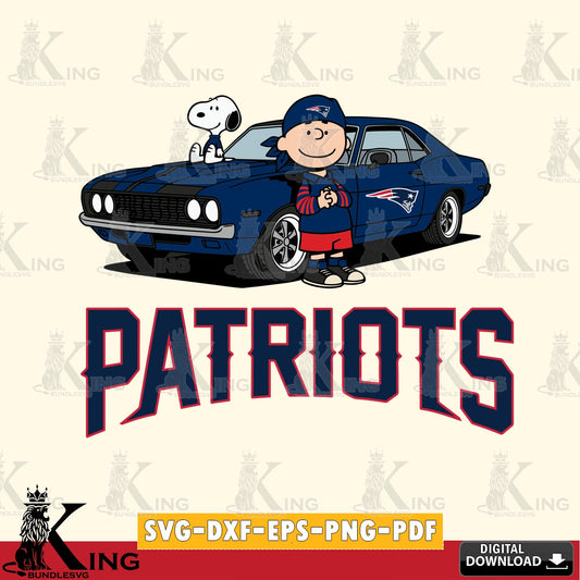 New England Patriots Peanuts Muscle Car Cricut file , Cut file  , Digital Download , PDF File , Instant Download