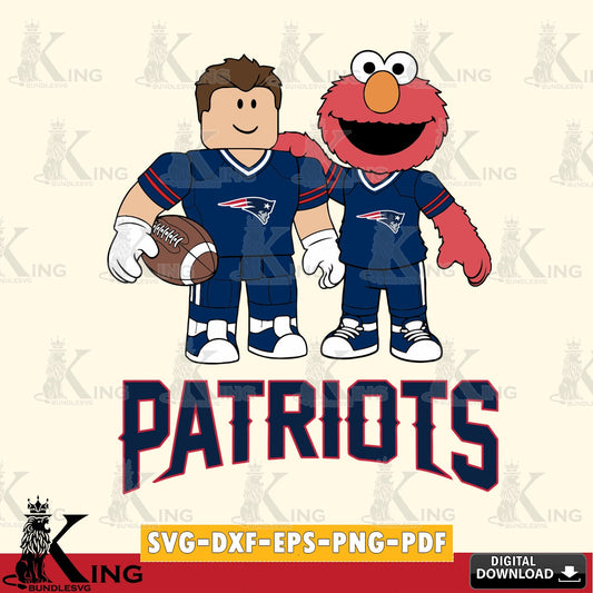 New England Patriots Roblox & Elmo Football SVG file , Cricut, NFL  File cut , Digital Download , PDF File