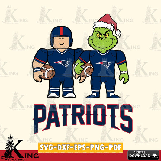 New England Patriots Roblox & Grinch Football SVG file , Cricut, NFL  File cut , Digital Download , PDF File