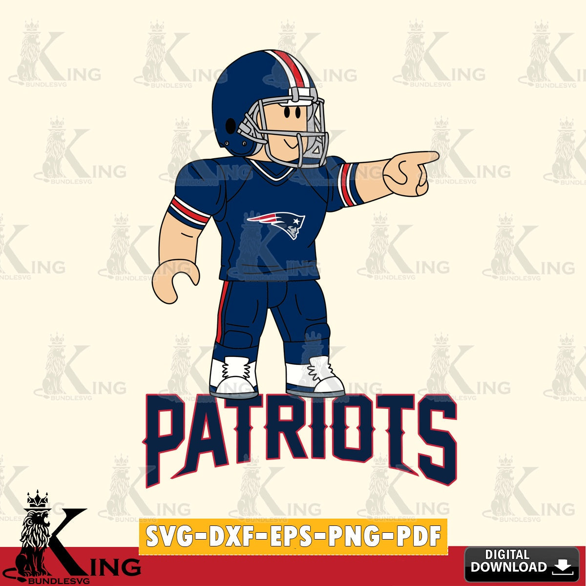 New England Patriots Roblox Player Football SVG file , Cricut, NFL  File cut , Digital Download , PDF File