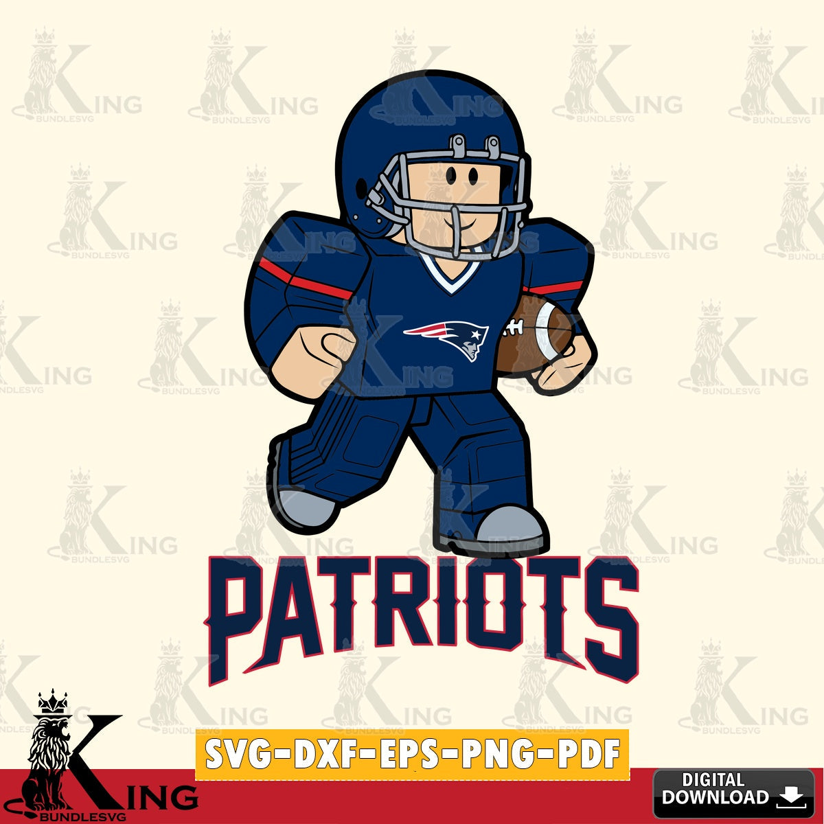 New England Patriots Roblox Player Rugby SVG file , Cricut, NFL  File cut , Digital Download , PDF File
