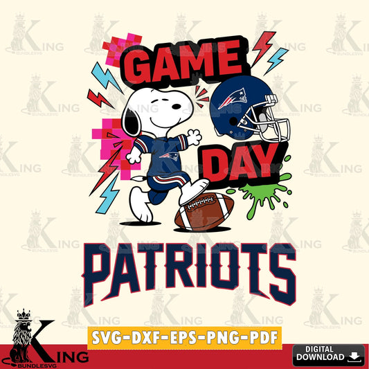 New England Patriots Snoopy Game day Cricut file , Cut file  , Digital Download , PDF File , Instant Download
