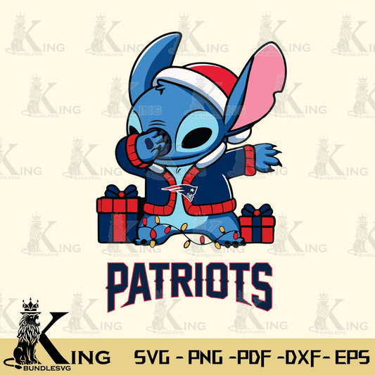 New England Patriots Stitch Merry Christmas Svg Eps Dxf Png File, Digital Download