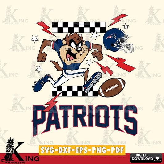 New England Patriots Taz Football Lightning Cut file  , Digital Download , Instant Download, Looney Tunes svg, Football svg