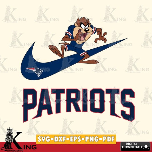 New England Patriots Taz Football Nike Cut file  , Digital Download , Instant Download, Looney Tunes svg, Football svg