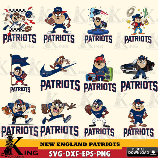 New England Patriots Taz (Looney Tunes) Football NFL Bundle Cut file  , Digital Download , Instant Download, Looney Tunes svg, Football svg