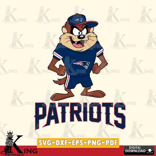 New England Patriots Taz Standing Pose Cut file  , Digital Download , Instant Download, Looney Tunes svg, Football svg