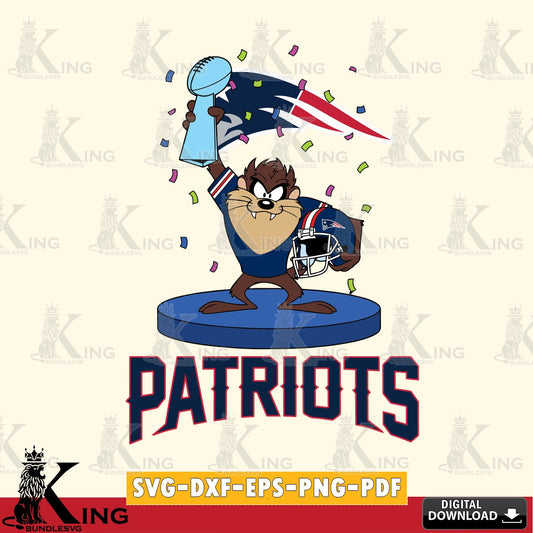 New England Patriots Taz Trophy Podium Cut file  , Digital Download , Instant Download, Looney Tunes svg, Football svg