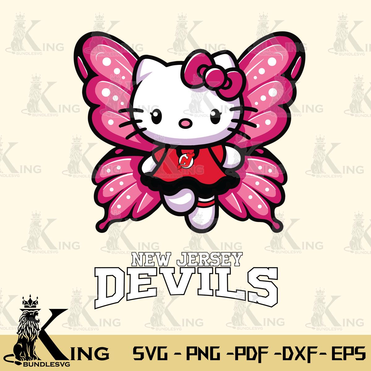 New Jersey Devils Hello Kitty Dreamscape Svg Eps Dxf Png File, Digital Download