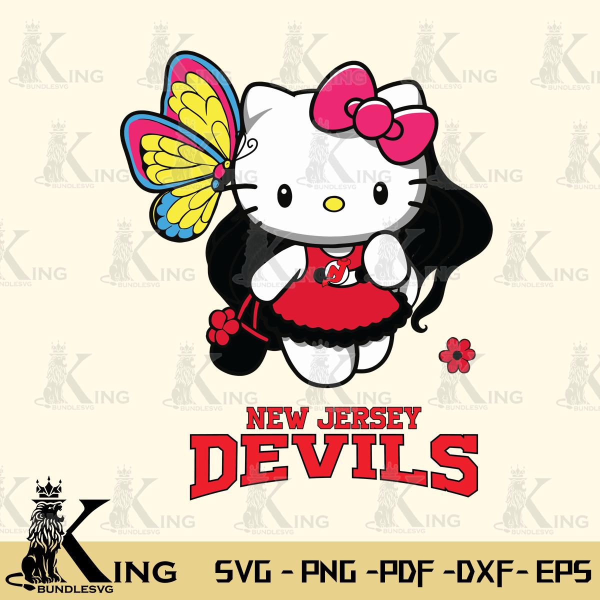 New Jersey Devils Kitty Cartoon Svg Eps Dxf Png File, Digital Download