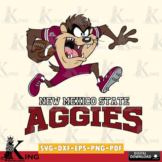 New Mexico State Aggies Angry Taz Football SVG file, Cut file  , Digital Download , Instant Download, Taz svg, NCAA svg