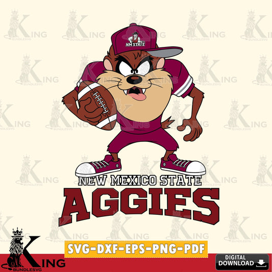 New Mexico State Aggies Đồng phục bóng đá Taz SVG file, Cut file  , Digital Download , Instant Download, Taz svg, NCAA svg