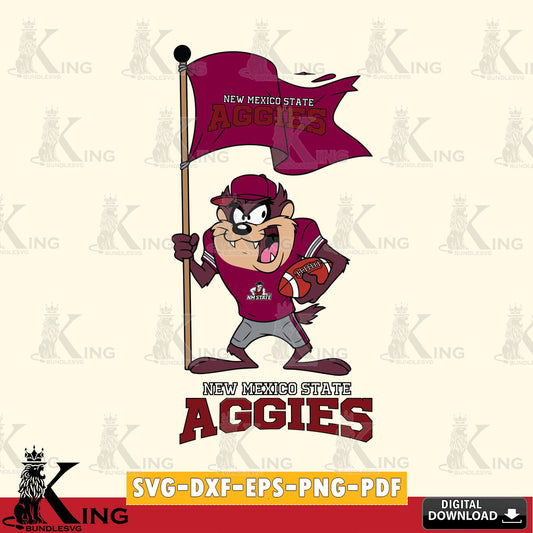 New Mexico State Aggies Football Taz Flag Art SVG file, Cut file  , Digital Download , Instant Download, Taz svg, NCAA svg