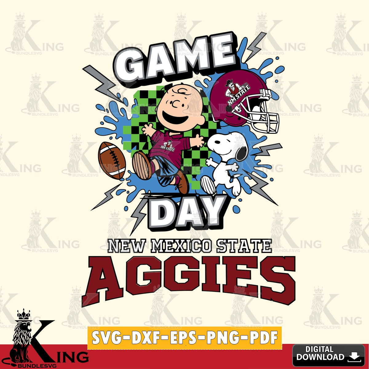 New Mexico State Aggies Game Day Peanuts SVG, Cricut, Cut file  , Digital Download , Instant Download, Peanuts svg, NCAA svg, Football svg, Sport svg