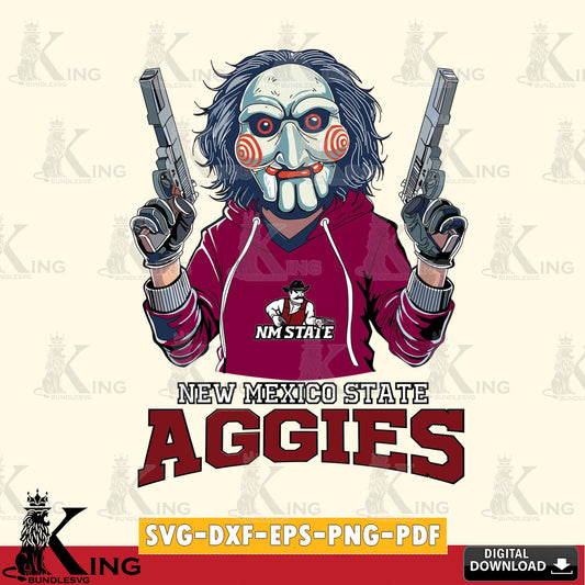 Detailed illustration of New Mexico State Aggies Jigsaw Billy Football, a digital clipart compatible with laser engraving and