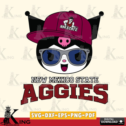 New Mexico State Aggies Kuromi Football Cool SVG file, Cricut, Cut file  , Digital Download , Instant Download, Sanrio svg, Clipart