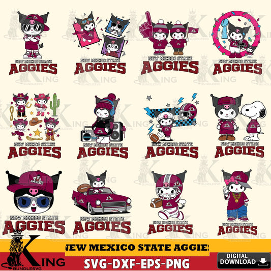 New Mexico State Aggies Kuromi Football Jersey NCAA Bundle SVG file, Cricut, Cut file  , Digital Download , Instant Download, Sanrio svg, Clipart