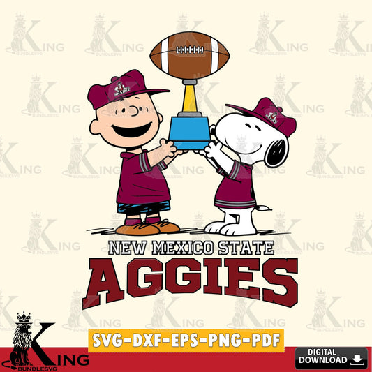New Mexico State Aggies Peanuts Football Trophy SVG, Cricut, Cut file  , Digital Download , Instant Download, Peanuts svg, NCAA svg, Football svg, Sport svg