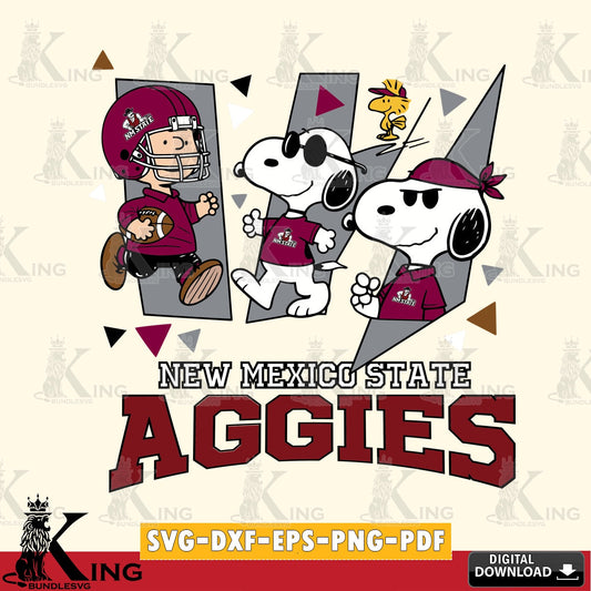 New Mexico State Aggies Peanuts Joe Cool SVG, Cricut, Cut file  , Digital Download , Instant Download, Peanuts svg, NCAA svg, Football svg, Sport svg