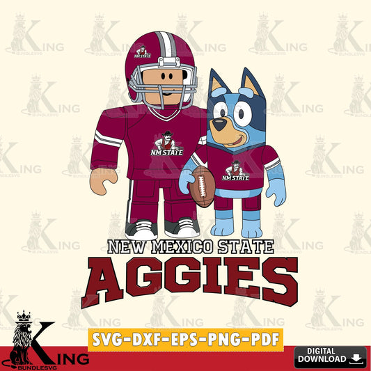 New Mexico State Aggies Roblox & Bluey Football SVG file , NCAA Cricut,  File cut , Digital Download , PDF File