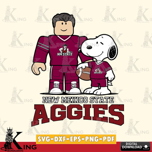 New Mexico State Aggies Roblox & Snoopy Football SVG file , NCAA Cricut,  File cut , Digital Download , PDF File