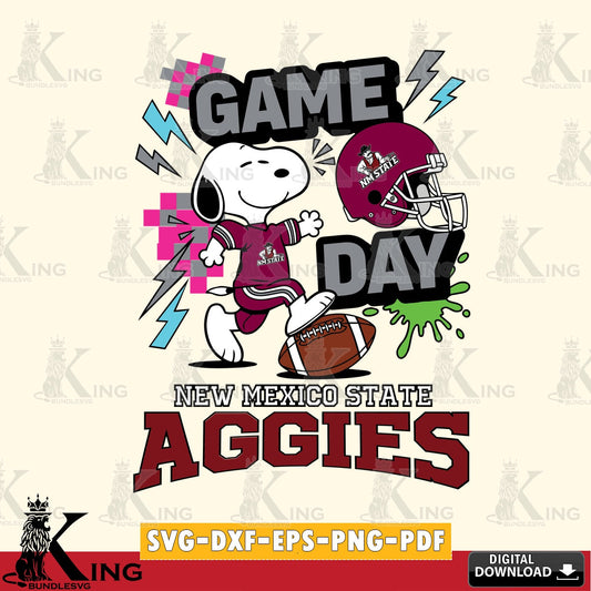New Mexico State Aggies Snoopy Game day SVG, Cricut, Cut file  , Digital Download , Instant Download, Peanuts svg, NCAA svg, Football svg, Sport svg