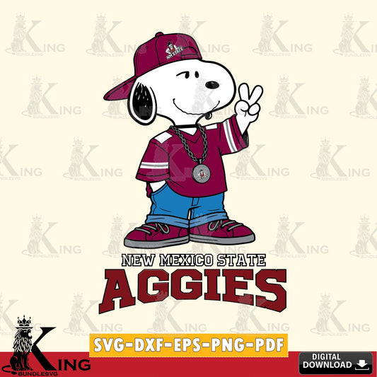 New Mexico State Aggies Snoopy Say hi SVG, Cricut, Cut file  , Digital Download , Instant Download, Peanuts svg, NCAA svg, Football svg, Sport svg
