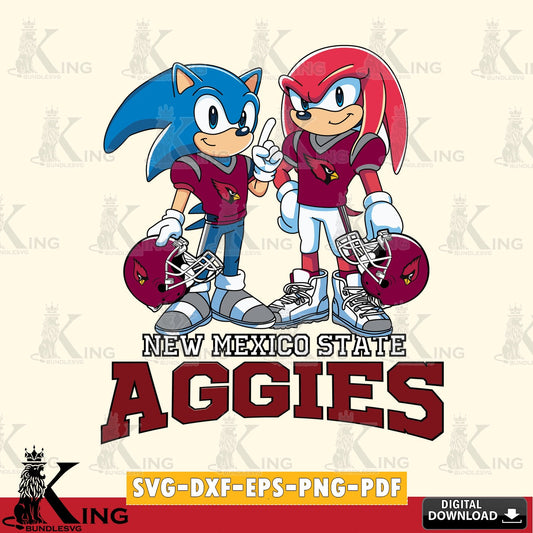 Detailed illustration of New Mexico State Aggies Sonic And Knuckles football, a high-quality vector for DIY scrapbooking and home
