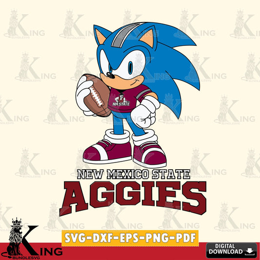 Printable art of New Mexico State Aggies Sonic Game Day Ready, cut file ideal for vinyl projects and T-shirt printing