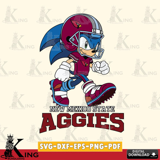 Stylish representation of New Mexico State Aggies Sonic Ready Football, versatile clip art for stickers, decals, and mugs