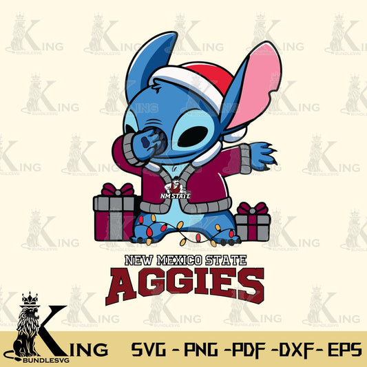 New Mexico State Aggies Stitch Merry Christmas Svg Eps Dxf Png File, Digital Download