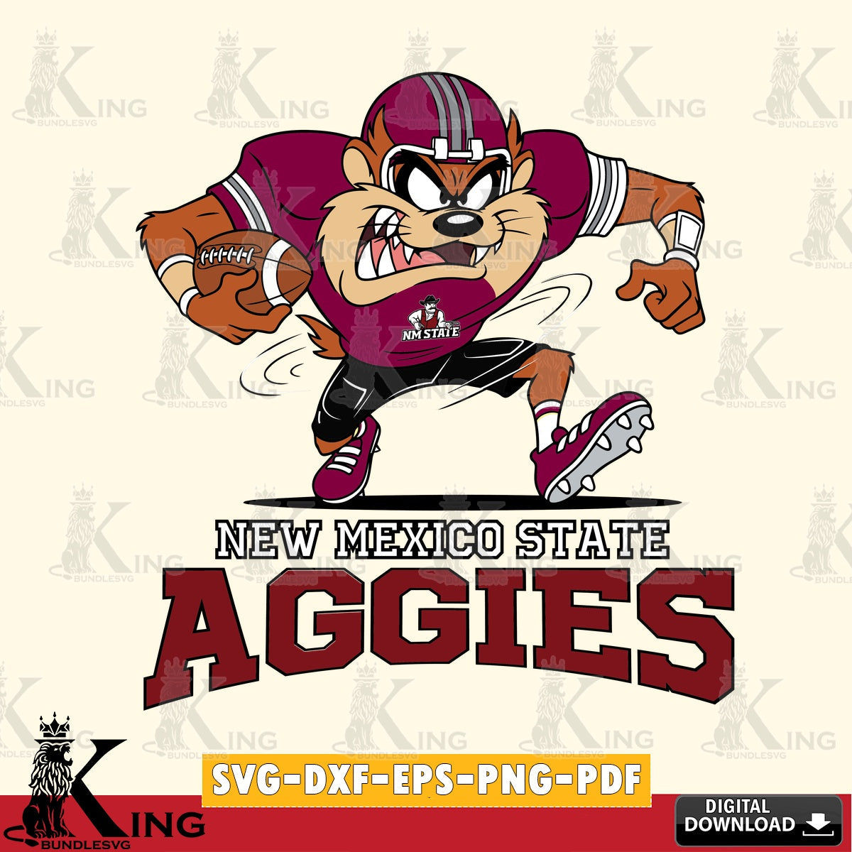 New Mexico State Aggies Taz Football Helmet SVG file, Cut file  , Digital Download , Instant Download, Taz svg, NCAA svg