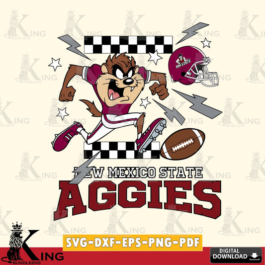 New Mexico State Aggies Taz Football Lightning SVG file, Cut file  , Digital Download , Instant Download, Taz svg, NCAA svg