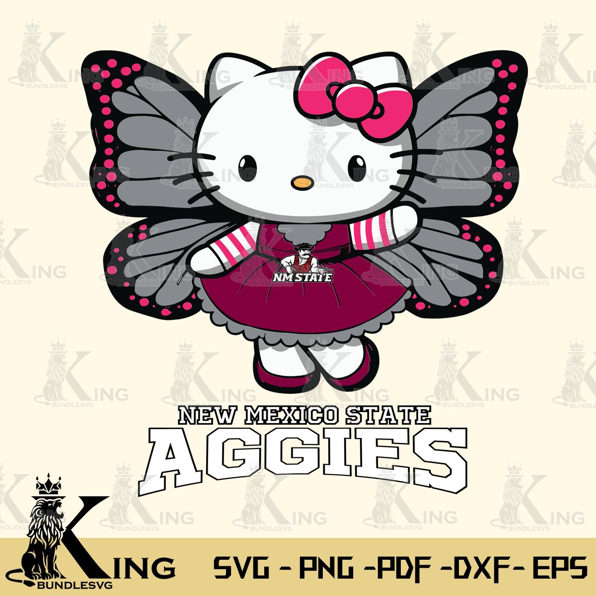 New Mexico State Aggies Whimsical Kitty Wings Svg Eps Dxf Png File, Digital Download