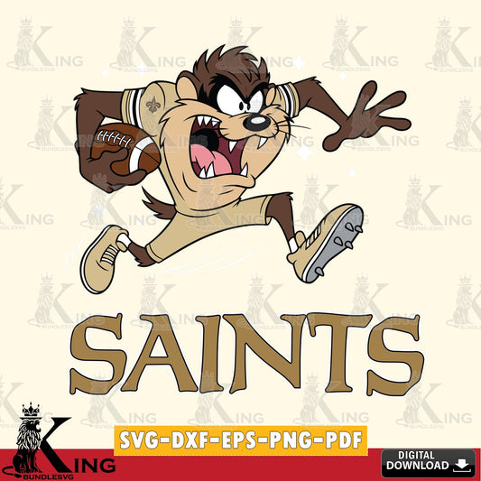 New Orleans Saints Angry Taz Football Cut file  , Digital Download , Instant Download, Looney Tunes svg, Football svg
