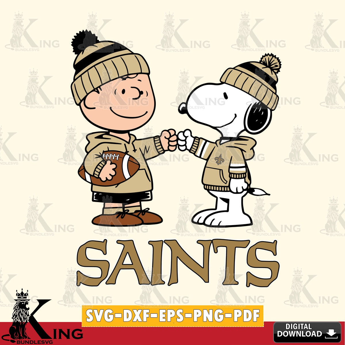 New Orleans Saints CharlieBrown Football Fist Bump Cricut file , Cut file  , Digital Download , PDF File , Instant Download