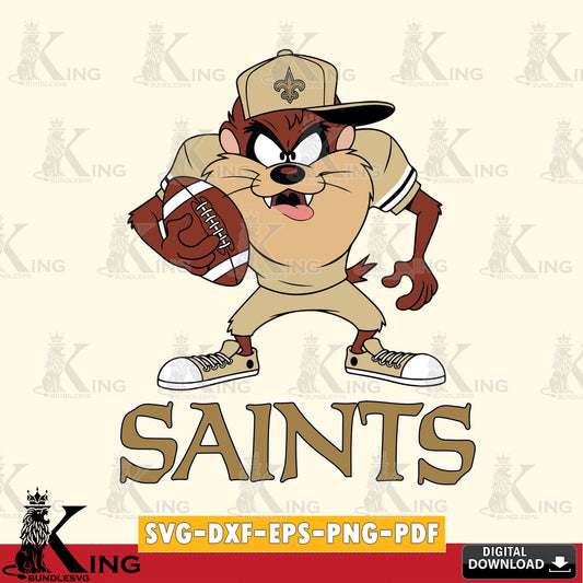 New Orleans Saints Đồng phục bóng đá Taz Cut file  , Digital Download , Instant Download, Looney Tunes svg, Football svg
