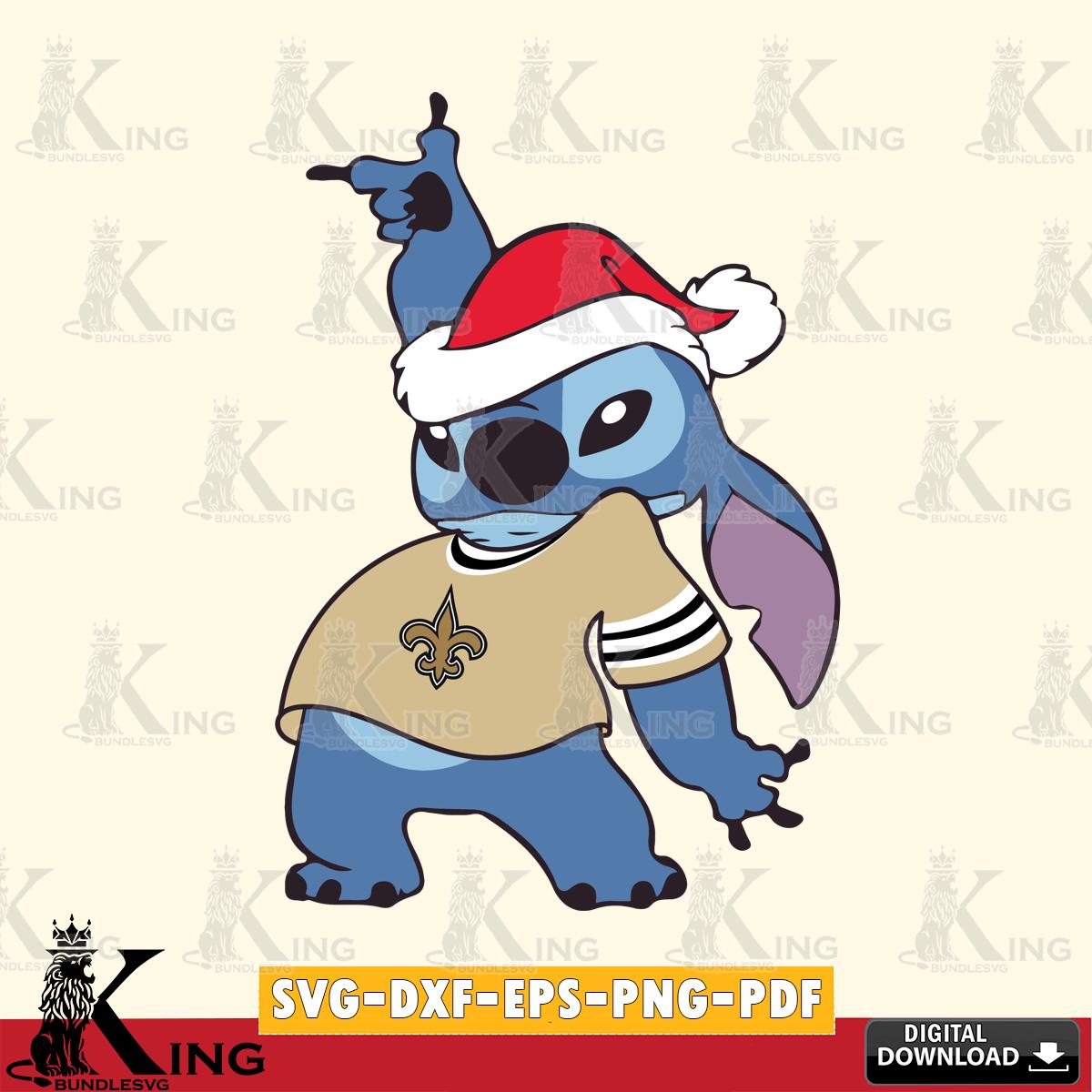 New Orleans Saints Disney Lilo & Stitch Christmas SVG, NFL for Cricut, Silhouette, Digital Download , file cut