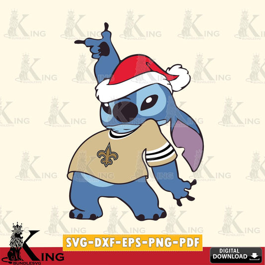 New Orleans Saints Disney Lilo & Stitch Christmas SVG, NFL for Cricut, Silhouette, Digital Download , file cut