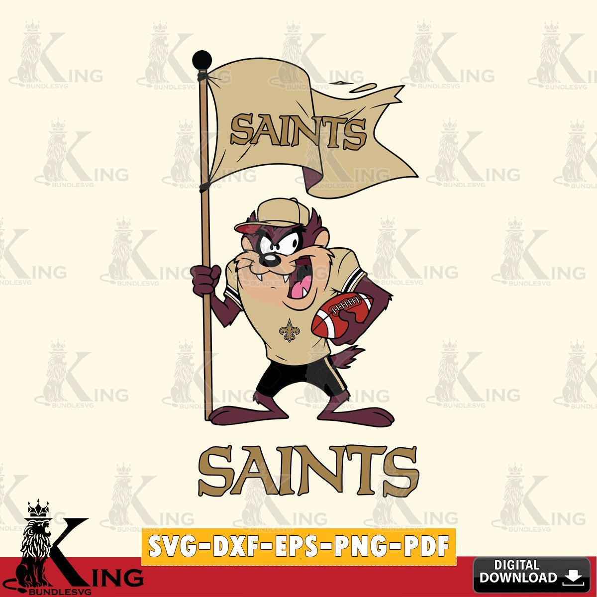 New Orleans Saints Football Taz Flag Art Cut file  , Digital Download , Instant Download, Looney Tunes svg, Football svg
