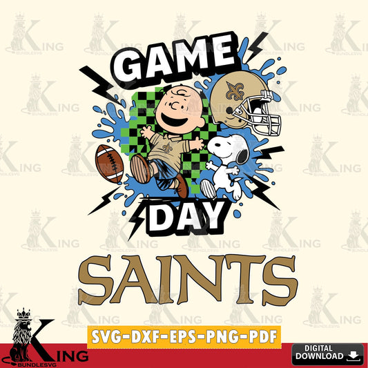 New Orleans Saints Game Day Peanuts Cricut file , Cut file  , Digital Download , PDF File , Instant Download