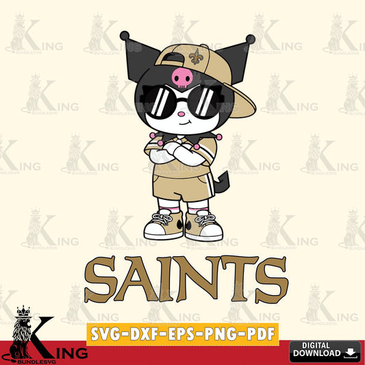 New Orleans Saints Kuromi Football Jersey SVG file, Cricut, Cut file  , Digital Download , Instant Download, Sanrio svg, Clipart