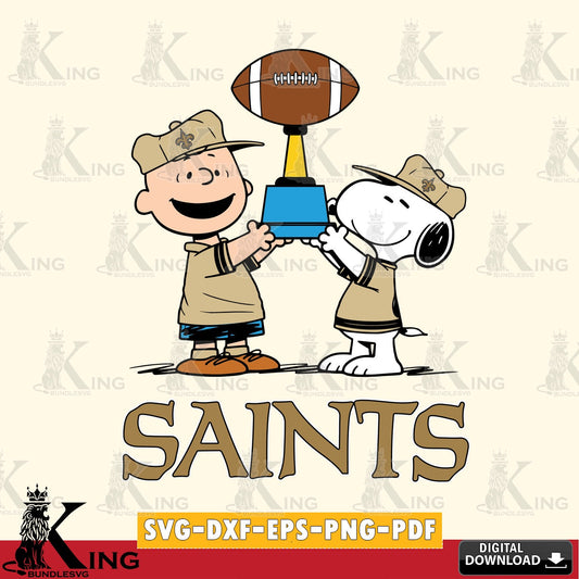 New Orleans Saints Peanuts Football Trophy Cricut file , Cut file  , Digital Download , PDF File , Instant Download