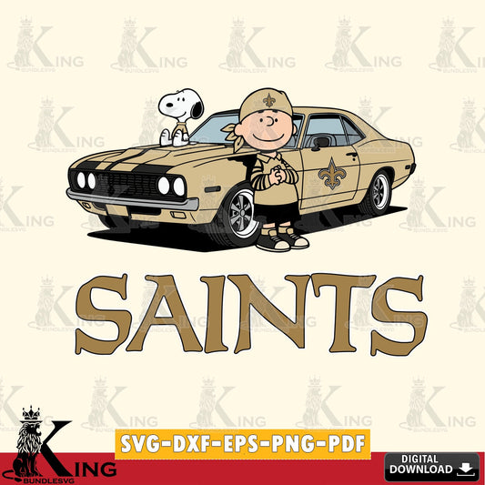 New Orleans Saints Peanuts Muscle Car Cricut file , Cut file  , Digital Download , PDF File , Instant Download