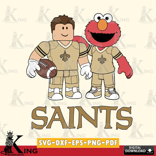 New Orleans Saints Roblox & Elmo Football SVG file , Cricut, NFL  File cut , Digital Download , PDF File