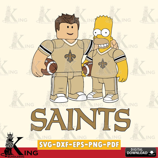 New Orleans Saints Roblox & Homer Simpson Football SVG file , Cricut, NFL  File cut , Digital Download , PDF File