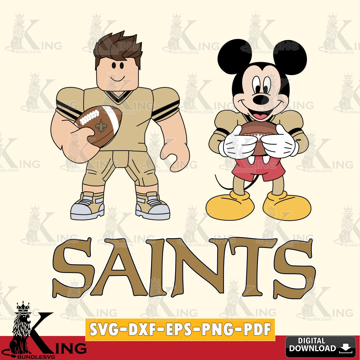 New Orleans Saints Roblox & Mickey Football SVG file , Cricut, NFL  File cut , Digital Download , PDF File