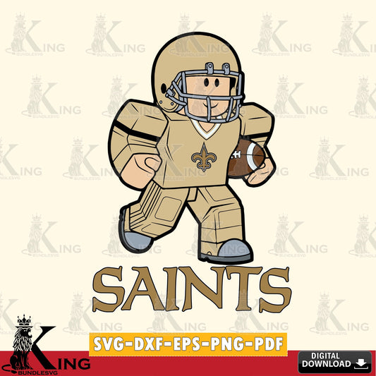 Artistic drawing of New Orleans Saints Roblox Player Rugby vector art for engraving, cutting, and printing