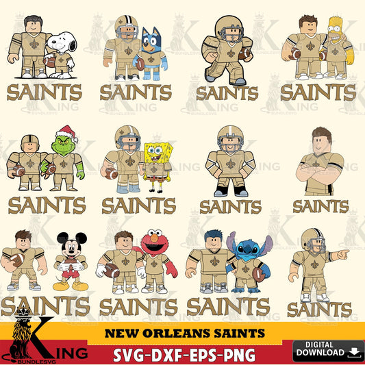 New Orleans Saints Roblox With Friends football NFL Bundle SVG file , Cricut, NFL  File cut , Digital Download , PDF File